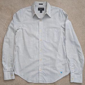Abercrombie & Fitch white blue button down shirt